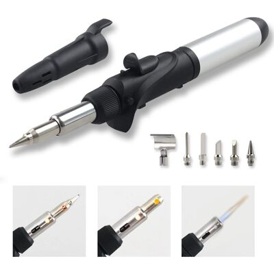 OEM Juego De Soldador De Gas Con 6 Accesorios Y Alambre De Soldadura, Temperatura Ajustable Continuamente, Soldador De Butano Multifuncional Para Pirograbado, Soldadura Y Reparación De Joyas. OEM Juego De Soldador De Gas Con 6 Accesorios Y Alambre De Soldadura, Temperatura Ajustable Continuamente, Soldador De Butano Multifuncional Para Pirograbado, Soldadura Y Reparación De Joyas.