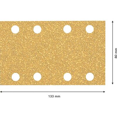 Bosch Modelo 2608900878 - Papel de lija con 8 agujeros para lijadoras orbitales Bosch Modelo 2608900878 - Papel de lija con 8 agujeros para lijadoras orbitales