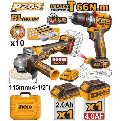 INGCO - CAGLI21154 - Taladro y Amoladora Kit INGCO - CAGLI21154 - Taladro y Amoladora Kit
