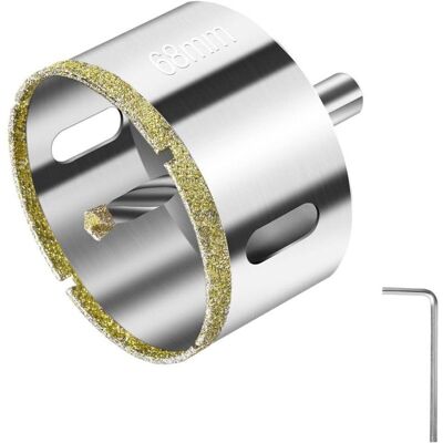 OEM Sierra De Corona De 68 Mm Con Broca Guía Central Y Revestimiento De Diamante Para Cortar Vidrio, Azulejos, Cerámica, Mármol Y Piedra Caliza - Crezuo OEM Sierra De Corona De 68 Mm Con Broca Guía Central Y Revestimiento De Diamante Para Cortar Vidrio, Azulejos, Cerámica, Mármol Y Piedra Caliza - Crezuo