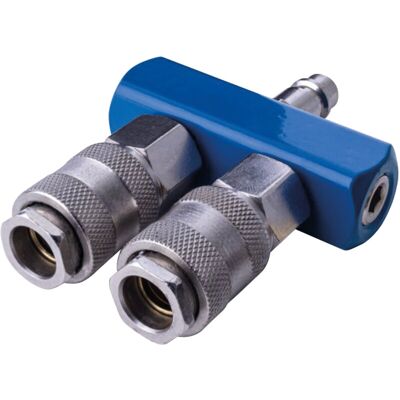 Scheppach - Desviador Aire Comprimido A 2 Vias Con Grifos Rípidos Scheppach - Desviador Aire Comprimido A 2 Vias Con Grifos Rípidos