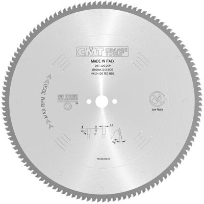CMT 297.120.20p Sierra Circular D=500x4.3/3.5x32 Z=120 Tcg -6° CMT 297.120.20p Sierra Circular D=500x4.3/3.5x32 Z=120 Tcg -6°