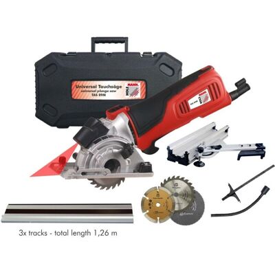 Holzmann - Sierra Circular Insicion + Guia Pista + 3 Hoja + Accesorios Tas89m230v Holzmann - Sierra Circular Insicion + Guia Pista + 3 Hoja + Accesorios Tas89m230v