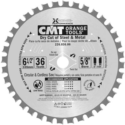 CMT 226.036.06 Sierra Circular Para Metales 165x1.6/1.2x15.87 Z=36 Fwf CMT 226.036.06 Sierra Circular Para Metales 165x1.6/1.2x15.87 Z=36 Fwf