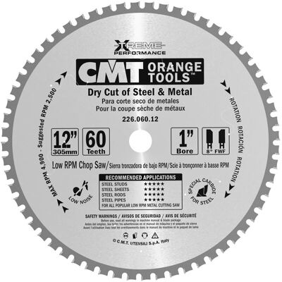 CMT 226.060.12 Sierra Circular Para Metales 305x2.2x25.4 Z=60 Fwf 8° CMT 226.060.12 Sierra Circular Para Metales 305x2.2x25.4 Z=60 Fwf 8°