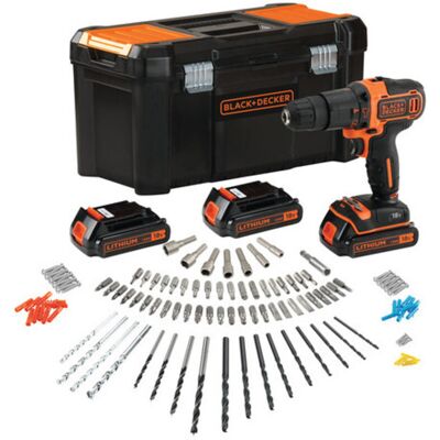 Black+decker Wkrętarka Udarowa 18v Bdchd181b3a 3x1,5ah +120 Acc Black+decker Wkrętarka Udarowa 18v Bdchd181b3a 3x1,5ah +120 Acc