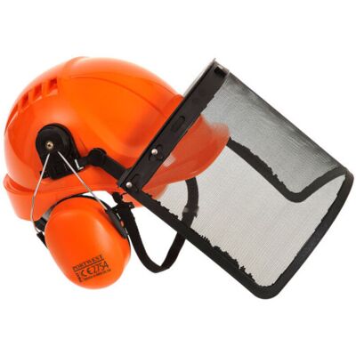 Portwest - Kit Forestal Profesional De Casco Abs, Orejeras Y Visor Malla Combi Pw98 Portwest - Kit Forestal Profesional De Casco Abs, Orejeras Y Visor Malla Combi Pw98