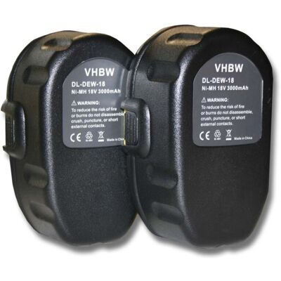 vhbw 2x Batería para Herramientas Dewalt - 3000mAh NiMH - Negro vhbw 2x Batería para Herramientas Dewalt - 3000mAh NiMH - Negro
