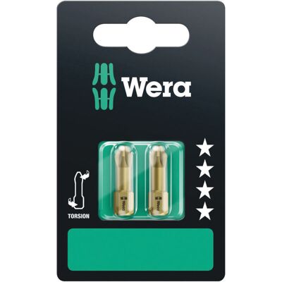 Wera - Punta De Destornilladores (paquete De 2, Tamaño: 25mm) Wera - Punta De Destornilladores (paquete De 2, Tamaño: 25mm)