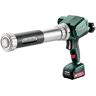 Kpa 12 400 Pistola para aplicar silicona de batería/12V 1x Ion de litio Cargador sc 30 Cartón - Metabo