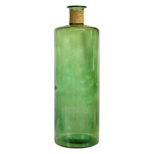 OZAIA Gran jarrón de cristal reciclado - d. 25 x Alt. 75 cm - Verde - abalona - Venta-unica - Verde