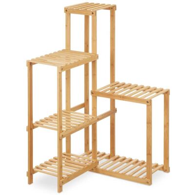 HELLOSHOP26 Estantería De Rincón Moderna Para Plantas 6 Huecos Para Salón Dormitorio Toque Natural En Bambú Beis 130012238 HELLOSHOP26 Estantería De Rincón Moderna Para Plantas 6 Huecos Para Salón Dormitorio Toque Natural En Bambú Beis 130012238