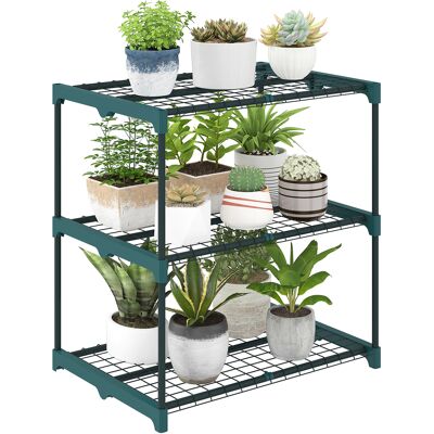 JHY DESIGN Soporte Para Plantas De 3 Niveles, 72 Cm De Alto, Para Uso Interior Y Exterior, Estante De Acero, Verde Oscuro. JHY DESIGN Soporte Para Plantas De 3 Niveles, 72 Cm De Alto, Para Uso Interior Y Exterior, Estante De Acero, Verde Oscuro.