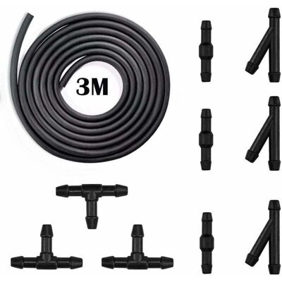 DPZO Juego De Mangueras Para Limpiaparabrisas Con Boquilla Rociadora Y Conectores, 9 Piezas, Pulverizador De Líquido Para Limpiaparabrisas DPZO Juego De Mangueras Para Limpiaparabrisas Con Boquilla Rociadora Y Conectores, 9 Piezas, Pulverizador De Líquido Para Limpiaparabrisas