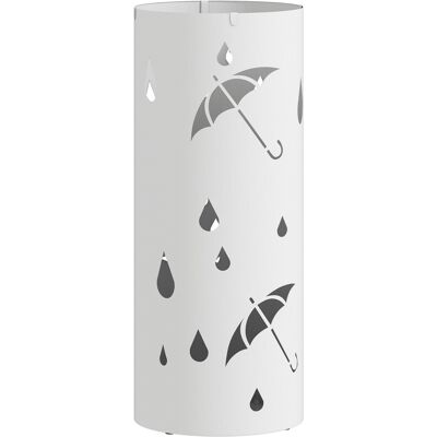JHY DESIGN Paragüero De Acero, Con Forma De Columna, Bandeja Base Extraíble, Ø 17 X 41 Cm (alto), Blanco JHY DESIGN Paragüero De Acero, Con Forma De Columna, Bandeja Base Extraíble, Ø 17 X 41 Cm (alto), Blanco