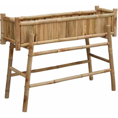 Jardín Macetero Con Soporte Natural 100 X 38 X 74 Cm Bambú Vidaxl Jardín Macetero Con Soporte Natural 100 X 38 X 74 Cm Bambú Vidaxl