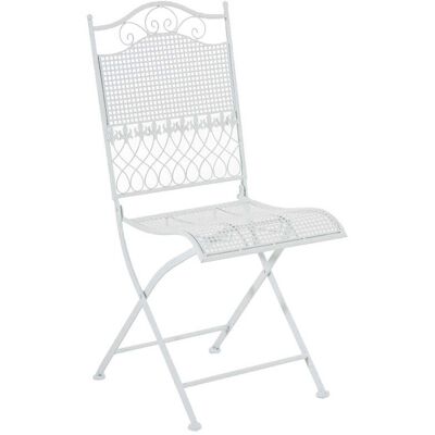 DÉCOSHOP26 Silla De Jardín De Hierro Forjado Blanca Mdj10025 DÉCOSHOP26 Silla De Jardín De Hierro Forjado Blanca Mdj10025