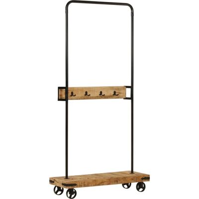 HELLOSHOP26 Perchero Compacto De Madera Maciza De Mango Con Barra Y Ganchos De Estilo Minimalista 90 X 35 X 190 Cm De Hierro Negro 020047355 HELLOSHOP26 Perchero Compacto De Madera Maciza De Mango Con Barra Y Ganchos De Estilo Minimalista 90 X 35 X 190 Cm De Hierro Negro 020047355