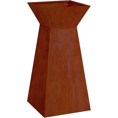 HELLOSHOP26 Macetero De Exterior De Diseño Contemporáneo 35 X 35 X 73 Cm En Acero Patinado Plateado 020052408 HELLOSHOP26 Macetero De Exterior De Diseño Contemporáneo 35 X 35 X 73 Cm En Acero Patinado Plateado 020052408