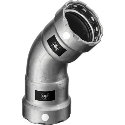 Viega Codo En S Megapress 45 Grados, Dn 40 Acero No Aleado, Recubrimiento De Zinc-níquel Modelo 4326, 769932 Viega Codo En S Megapress 45 Grados, Dn 40 Acero No Aleado, Recubrimiento De Zinc-níquel Modelo 4326, 769932