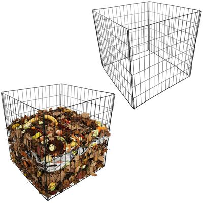 Relaxdays Compostador Metálico X2 Para Jardín, 76x76x76 Cm, Jaula De Alambre Con Recubrimiento En Polvo, Negro Relaxdays Compostador Metálico X2 Para Jardín, 76x76x76 Cm, Jaula De Alambre Con Recubrimiento En Polvo, Negro