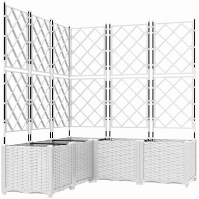 HELLOSHOP26 Juego De 5 Jardineras Modernas Para Exterior 120 X 120 X 143 Cm Acero Blanco 020058606 HELLOSHOP26 Juego De 5 Jardineras Modernas Para Exterior 120 X 120 X 143 Cm Acero Blanco 020058606