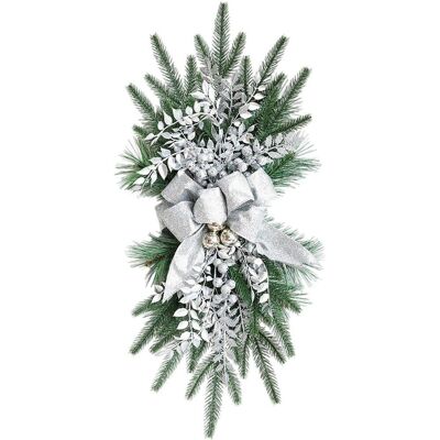 TREETALK Ghirlanda Natalizia Artificiale A Forma Di Goccia, 55 Cm, Nastro Stampato Largo, Palline Di Natale, Rosa, Neve, Rami Ghiacciati, Ghirlanda Decorativa Per Scale Per Uso Interno C TREETALK Ghirlanda Natalizia Artificiale A Forma Di Goccia, 55 Cm, Nastro Stampato Largo, Palline Di Natale, Rosa, Neve, Rami Ghiacciati, Ghirlanda Decorativa Per Scale Per Uso Interno C