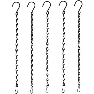 DPZO Juego De 5 Cadenas Colgantes Para Casitas De Pájaros, Macetas, Faroles Y Adornos (24 Cm, Negras) DPZO Juego De 5 Cadenas Colgantes Para Casitas De Pájaros, Macetas, Faroles Y Adornos (24 Cm, Negras)