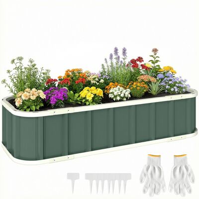 Macetero Elevado De Acero Irovami Con Fijaciones De Clic, Borde Plegado, Estructura Para Cultivo En Frío, 136 X 52 X 31 Cm, Verde Claro Macetero Elevado De Acero Irovami Con Fijaciones De Clic, Borde Plegado, Estructura Para Cultivo En Frío, 136 X 52 X 31 Cm, Verde Claro