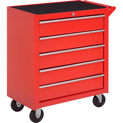 JHY DESIGN Carro De Herramientas De Taller Con Ruedas, 5 Cajones Con Cerradura, 2 Llaves, Acero, 69 X 33 X 75 Cm, Rojo. JHY DESIGN Carro De Herramientas De Taller Con Ruedas, 5 Cajones Con Cerradura, 2 Llaves, Acero, 69 X 33 X 75 Cm, Rojo.