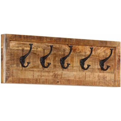 HELLOSHOP26 Perchero De Pared 80 X 25 X 9 Cm Con 5 Ganchos Prácticos De Estilo Contemporáneo En Madera De Mango Natural 020047363 HELLOSHOP26 Perchero De Pared 80 X 25 X 9 Cm Con 5 Ganchos Prácticos De Estilo Contemporáneo En Madera De Mango Natural 020047363