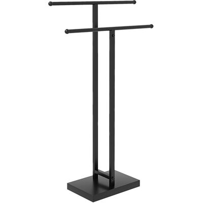TREETALK Toallero Metálico Independiente Tipo Escalera Con 2 Barras En T, Diseño Moderno, 50 X 18,5 X 85 Cm, Negro. TREETALK Toallero Metálico Independiente Tipo Escalera Con 2 Barras En T, Diseño Moderno, 50 X 18,5 X 85 Cm, Negro.