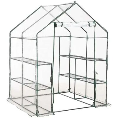 HELLOSHOP26 Invernadero De Jardín Con 8 Estantes 143 X 143 X 195 Cm Fácil De Montar Y Duradero De Acero Verde 020045928 HELLOSHOP26 Invernadero De Jardín Con 8 Estantes 143 X 143 X 195 Cm Fácil De Montar Y Duradero De Acero Verde 020045928