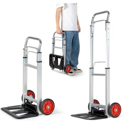 Costway Carretilla Plegable De Mano, Carro De Aluminio Con Mango Telescópico Y Ruedas Todo Terreno, Carro De Equipaje Ligero Y Plegable Para Hogar, Jardín Y Almacén Costway Carretilla Plegable De Mano, Carro De Aluminio Con Mango Telescópico Y Ruedas Todo Terreno, Carro De Equipaje Ligero Y Plegable Para Hogar, Jardín Y Almacén