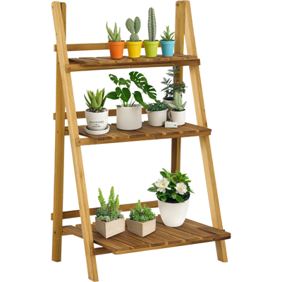 Soporte Plegable De Madera Irovami Para Macetas, Estante De Almacenamiento De 3 Niveles Para Jardineras, Soporte Para Hierbas (60 Cm De Largo X 37 Cm De Ancho X 93 Cm De Alto) Soporte Plegable De Madera Irovami Para Macetas, Estante De Almacenamiento De 3 Niveles Para Jardineras, Soporte Para Hierbas (60 Cm De Largo X 37 Cm De Ancho X 93 Cm De Alto)