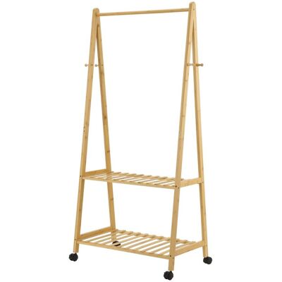 HELLOSHOP26 Perchero Con Ruedas 70 X 43 X 152 Cm Bambú 030008146 HELLOSHOP26 Perchero Con Ruedas 70 X 43 X 152 Cm Bambú 030008146