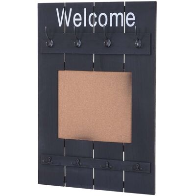 DÉCOSHOP26 - 040001000 - madera gris envejecida oscura - 91x60 cm - 8 ganchos - Perchero de pared DÉCOSHOP26 - 040001000 - madera gris envejecida oscura - 91x60 cm - 8 ganchos - Perchero de pared