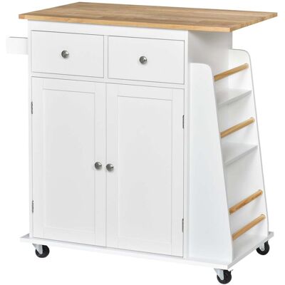 HELLOSHOP26 Carro De Cocina Isla 80 X 45 X 89.5 Cm Almacenamiento Con Ruedas Dos Cajones Escandinavo Contemporáneo De Mdf Blanco 210001010 HELLOSHOP26 Carro De Cocina Isla 80 X 45 X 89.5 Cm Almacenamiento Con Ruedas Dos Cajones Escandinavo Contemporáneo De Mdf Blanco 210001010