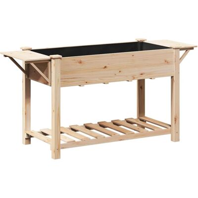 HELLOSHOP26 Macetero Con Estante 155 X 59 X 76 Cm Práctico Y Minimalista En Madera De Abeto Beige 020058847 HELLOSHOP26 Macetero Con Estante 155 X 59 X 76 Cm Práctico Y Minimalista En Madera De Abeto Beige 020058847
