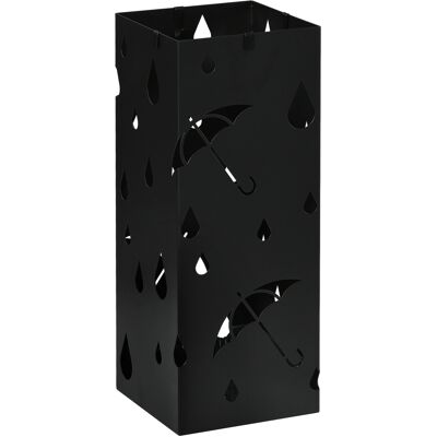 JHY DESIGN Paragüero Metálico Con 4 Ganchos Y Bandeja Recogegotas, 15,5 X 15,5 X 41 Cm, Negro. JHY DESIGN Paragüero Metálico Con 4 Ganchos Y Bandeja Recogegotas, 15,5 X 15,5 X 41 Cm, Negro.