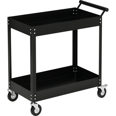 JHY DESIGN Carro De Taller, 2 Estantes, Carretilla, 4 Ruedas, Acero, Hasta 150 Kg, 84,5 X 38 X 84 Cm, Negro JHY DESIGN Carro De Taller, 2 Estantes, Carretilla, 4 Ruedas, Acero, Hasta 150 Kg, 84,5 X 38 X 84 Cm, Negro