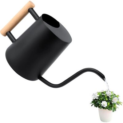 OEM Regadera Para Plantas De Interior: Tubo Largo Y Mango De Madera Cómodo Acero Inoxidable Negro Para Plantas En Maceta Y Suculentas. OEM Regadera Para Plantas De Interior: Tubo Largo Y Mango De Madera Cómodo Acero Inoxidable Negro Para Plantas En Maceta Y Suculentas.