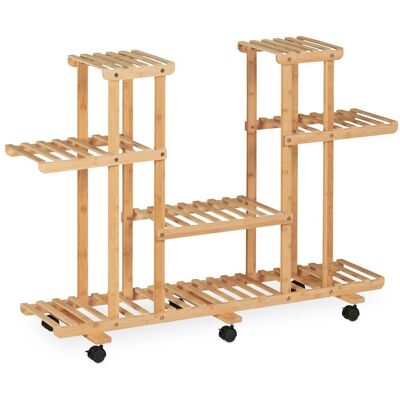 HELLOSHOP26 Estantería Para Plantas Móvil De Bambú Natural 6 Niveles Salón 70 X 30 X 90 Cm Con Ruedas Decorativo 130012163 HELLOSHOP26 Estantería Para Plantas Móvil De Bambú Natural 6 Niveles Salón 70 X 30 X 90 Cm Con Ruedas Decorativo 130012163