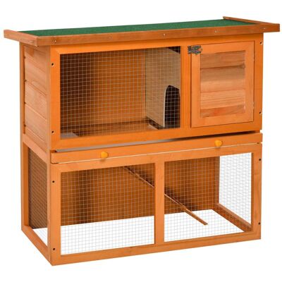 HELLOSHOP26 Conejera De 2 Niveles 90 X 45 X 80 Cm Rampa Y Bandeja Extraíble Rústica Escandinava Ambiente Acogedor En Madera Natural 210007864 HELLOSHOP26 Conejera De 2 Niveles 90 X 45 X 80 Cm Rampa Y Bandeja Extraíble Rústica Escandinava Ambiente Acogedor En Madera Natural 210007864