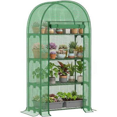 JHY DESIGN Serra Da Giardino, Serra Da Balcone, Resistente Ai Raggi Uv, Porta Avvolgibile, 4 Ripiani, Copertura In Pe, 80 X 49 X 160 Cm, Verde JHY DESIGN Serra Da Giardino, Serra Da Balcone, Resistente Ai Raggi Uv, Porta Avvolgibile, 4 Ripiani, Copertura In Pe, 80 X 49 X 160 Cm, Verde