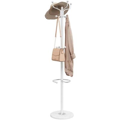 HELLOSHOP26 Perchero De Pie Con Paragüero Pasillo 180 X 37 X 37 Cm De Hierro Blanco 020047600 HELLOSHOP26 Perchero De Pie Con Paragüero Pasillo 180 X 37 X 37 Cm De Hierro Blanco 020047600