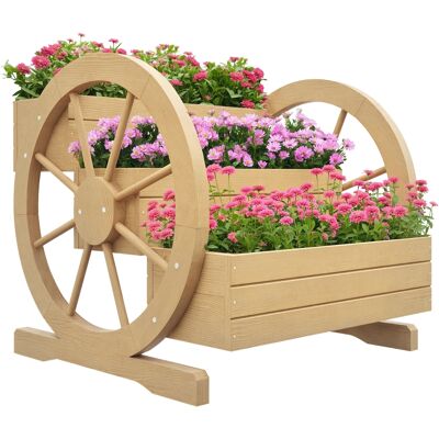 JHY DESIGN Huerto Elevado Cuadrado De 3 Niveles Y 2 Ruedas, Fabricado En Madera De Abeto, Dimensiones 62 Cm De Largo X 61 Cm De Ancho X 57 Cm De Alto. JHY DESIGN Huerto Elevado Cuadrado De 3 Niveles Y 2 Ruedas, Fabricado En Madera De Abeto, Dimensiones 62 Cm De Largo X 61 Cm De Ancho X 57 Cm De Alto.