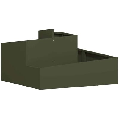 HELLOSHOP26 Macetero De Jardín De Diseño Moderno Para Exterior 80 X 80 X 50 Cm De Acero Verde Oliva 020052221 HELLOSHOP26 Macetero De Jardín De Diseño Moderno Para Exterior 80 X 80 X 50 Cm De Acero Verde Oliva 020052221