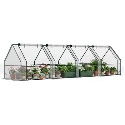 JHY DESIGN Mini Serra Da Giardino, Serra A Tunnel Con 4 Finestre E Cerniere Avvolgibili, Acciaio, Pe 140 G/m², Resistente Ai Raggi Uv, 360x90x90 Cm, Trasparente JHY DESIGN Mini Serra Da Giardino, Serra A Tunnel Con 4 Finestre E Cerniere Avvolgibili, Acciaio, Pe 140 G/m², Resistente Ai Raggi Uv, 360x90x90 Cm, Trasparente