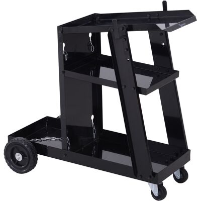 TREETALK Carro De Herramientas De 3 Niveles Con 2 Cadenas De Seguridad, Acero, 71 X 39 X 70 Cm, Negro. TREETALK Carro De Herramientas De 3 Niveles Con 2 Cadenas De Seguridad, Acero, 71 X 39 X 70 Cm, Negro.